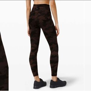 NWT Lululemon Wunder Train Legging 25” Heritage 365 Camo Brown Earth Multi